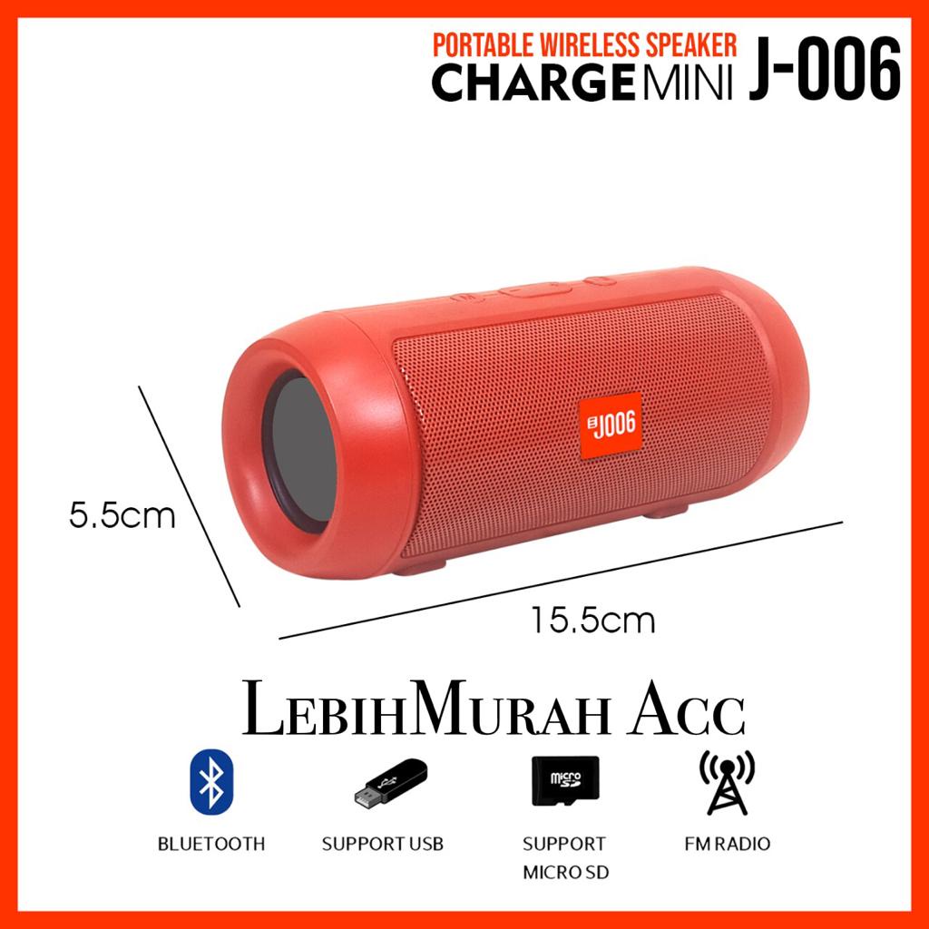 Speaker Bluetooth Charge Mini 2+ J006 Wireless Speaker Aktif Samping Kiri Kanan Karet