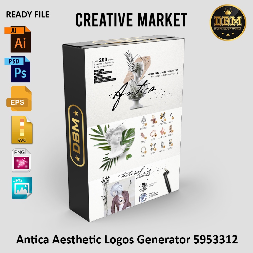 Antica Aesthetic Logos Generator - Photoshop &amp; Illustrator