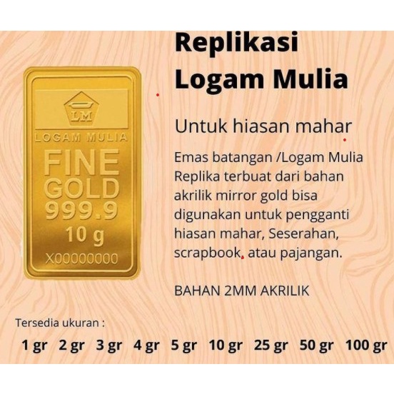 Replika emas logam mulia untuk mahar / replika emas / logam mulia replika / bahan mahar