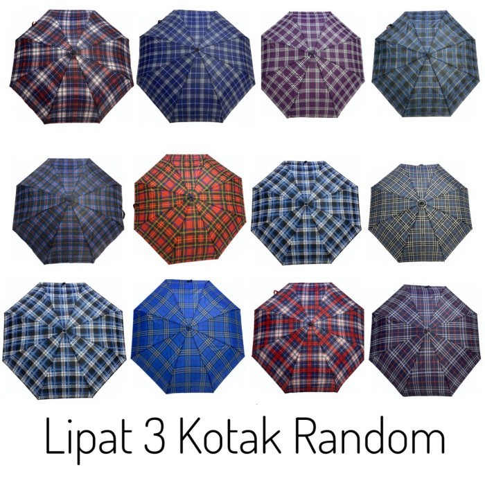 Payung Lipat Motif Bunga Kotak Korea Besar Kecil Lucu Umbrella Lipet Anti Hujan UV Kembang Mini Unik