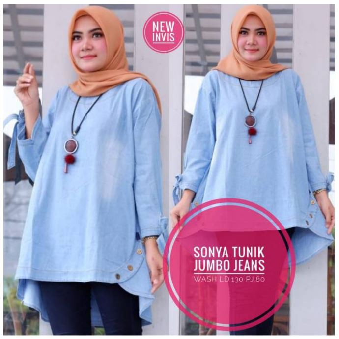 SONYA Tunik Jeans Jumbo Big Size