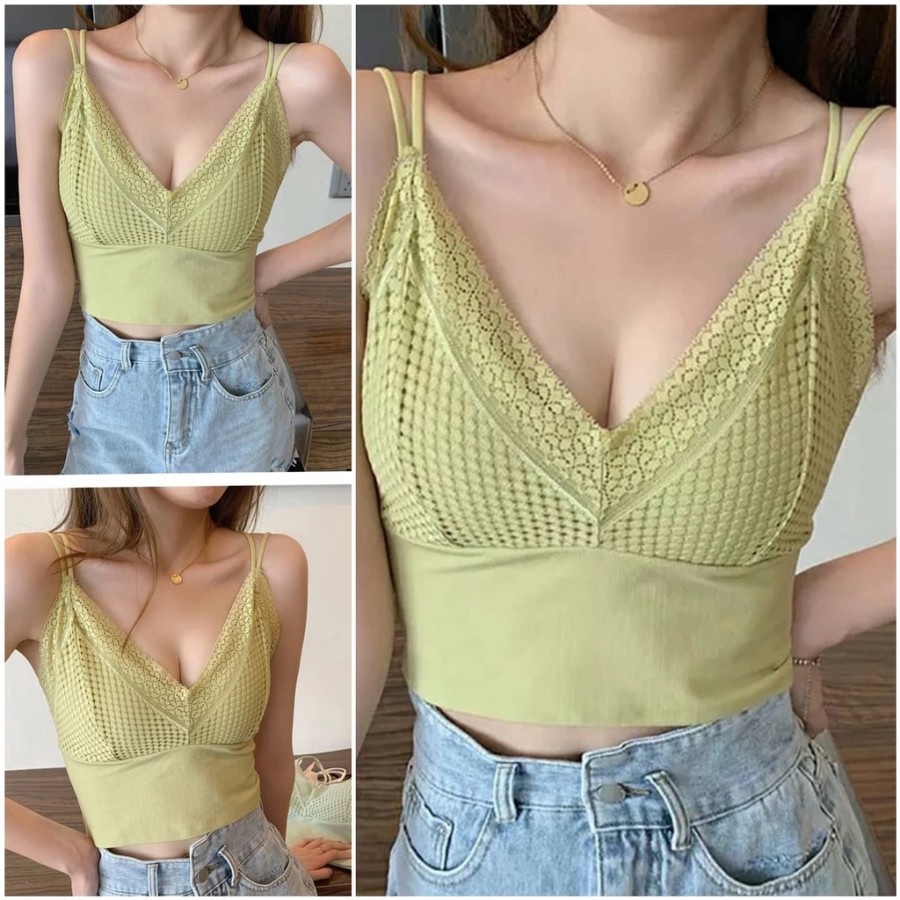 BRALETTE LACE RENDA BRA WANITA TANK TOP TANKTOP ATASAN CEWEK  FASHION SANTAI SEKSI