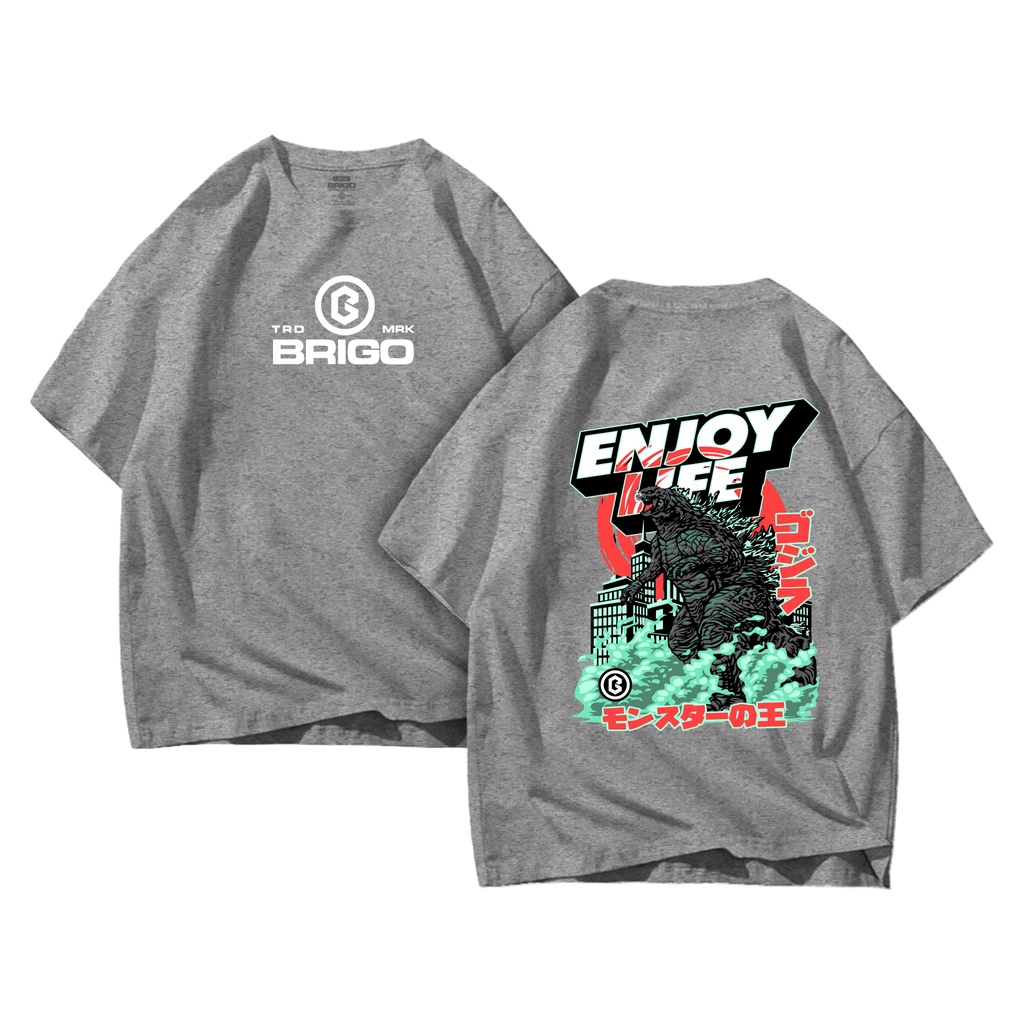 BRIGO Kaos Oversize ENJOY LIFE II Kaos Jumbo Size Pria &amp; Wanita II Kaos Oversize II Print DTF