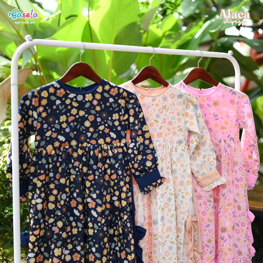 Baju Muslim Gamis Anak Perempuan Remaja Tanggung Terbaru 2022 ALACA DRESS Original Premium Nyamam Basela kids