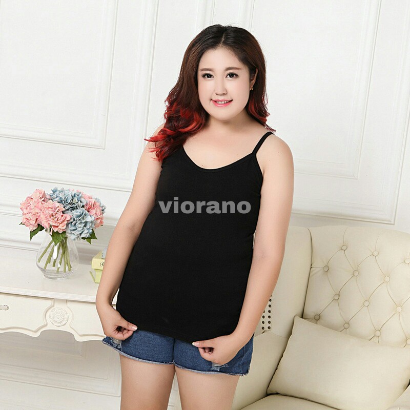 Jumbo Tanktop Wanita Tali Kecil Fit XXL Bahan Adem / Tang Top Cewek Tali Kecil Singlet Big Size Tanktop Kaos Dalaman Baju Muat Jumbo Besar