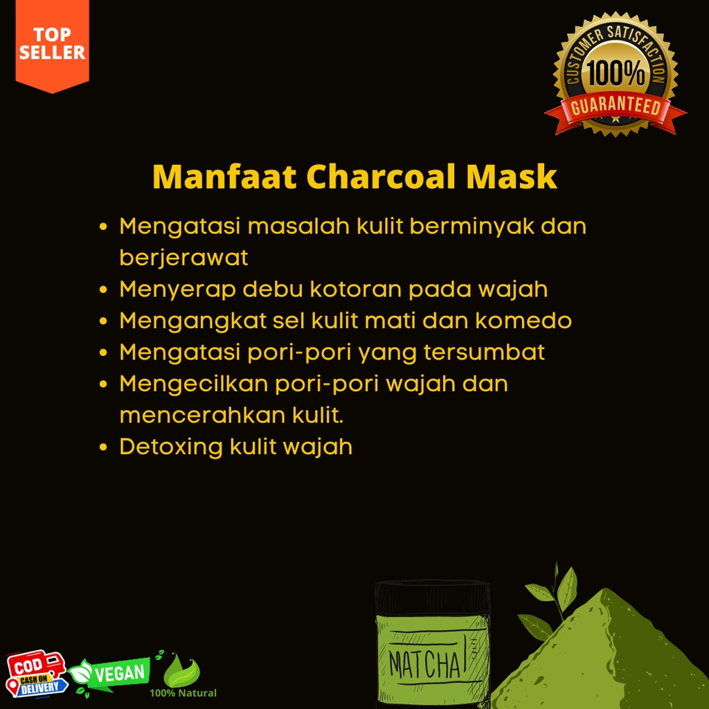 Masker Wajah Charcoal Mask Masker Jerawat Clay Mask Masker Pria Masker Organik Masker Organico