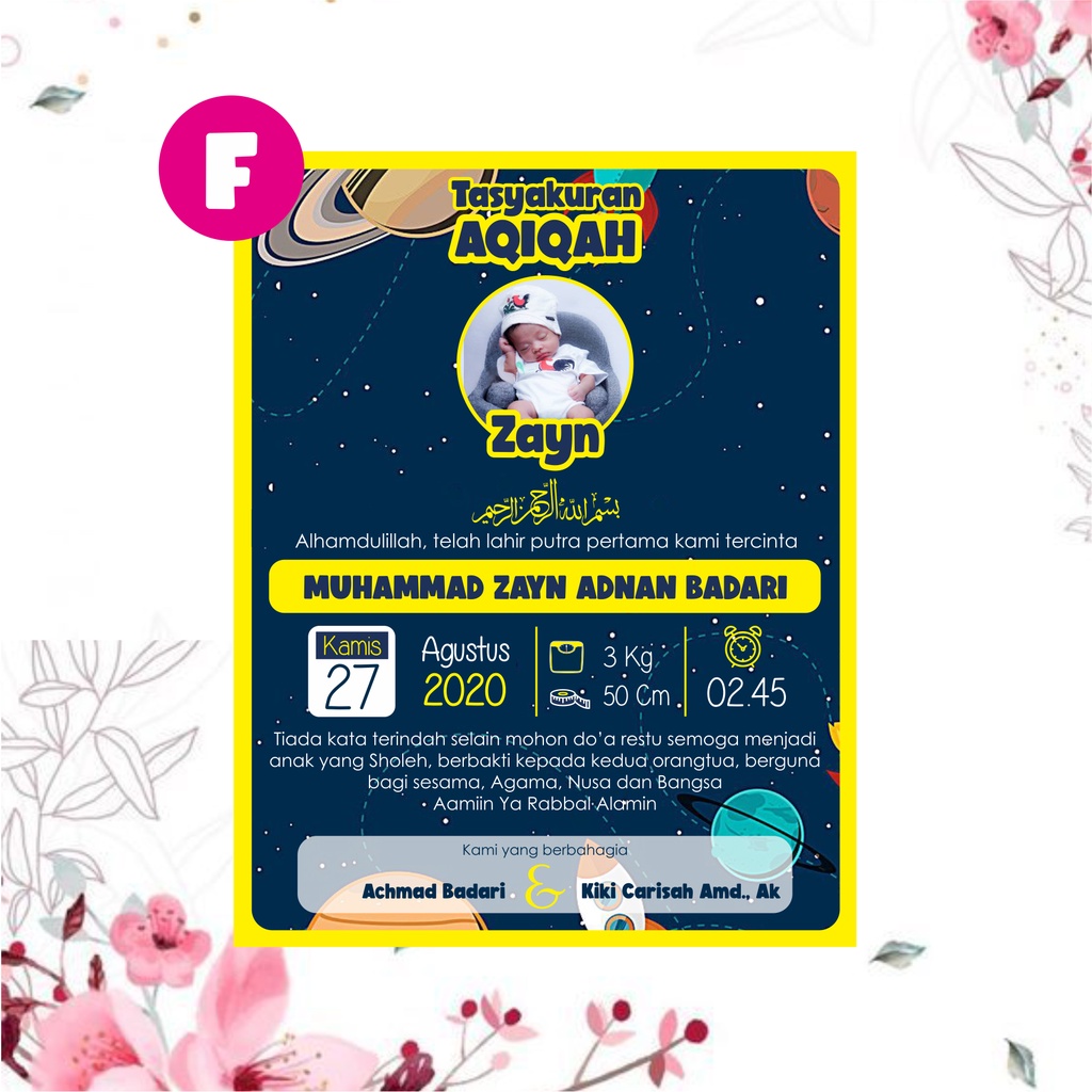 STIKER AQIQAH STIKER TASYAKURAN AQIQAH STIKER AQIQAH CUSTOM CETAK STIKER TASYAKURAN AQIQOH-F