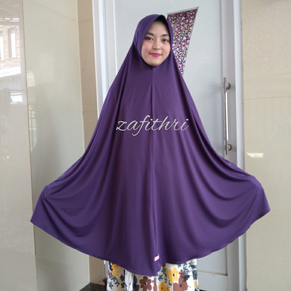 Jilbab Bergo Super Jumbo Jersey Ori Zafithri-Ungu Ped