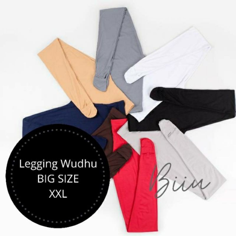 Legging Wudhu Wanita Big Size XXL XXXL | Celana Legging Jumbo Bahan Kaos Premium Stretch Nyaman BIIU