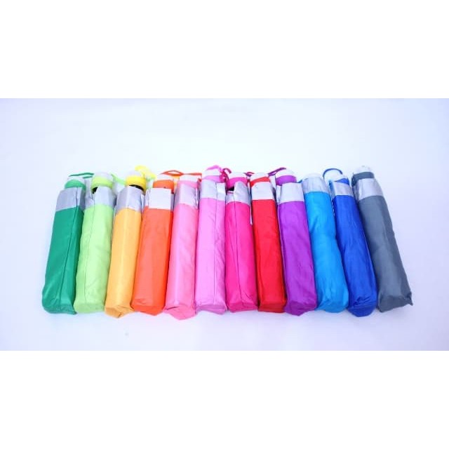 

Payung Lipat Warna-Warni Polos utk Promosi Sablon Acara Gift Souvenir