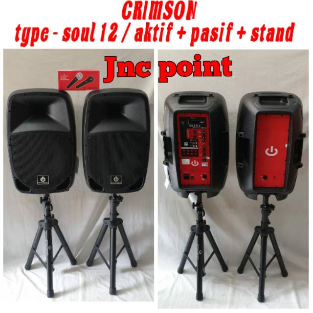 Paket Komplit Speaker Aktif 12inch Bluetooth CRIMSON SOUL 12