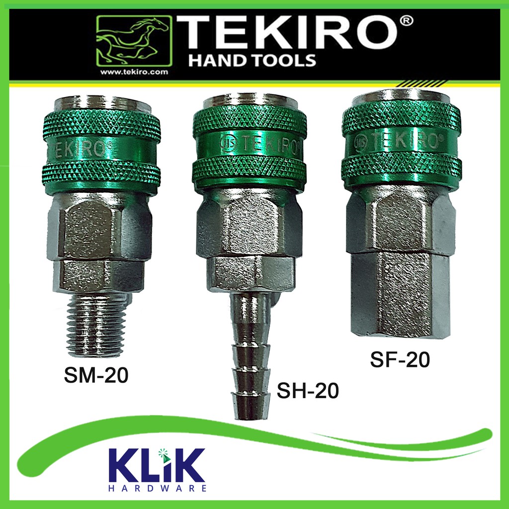 Tekiro Quick Coupler One Touch Sambungan Selang Angin Kompresor Pilih Type SM SH SF 20