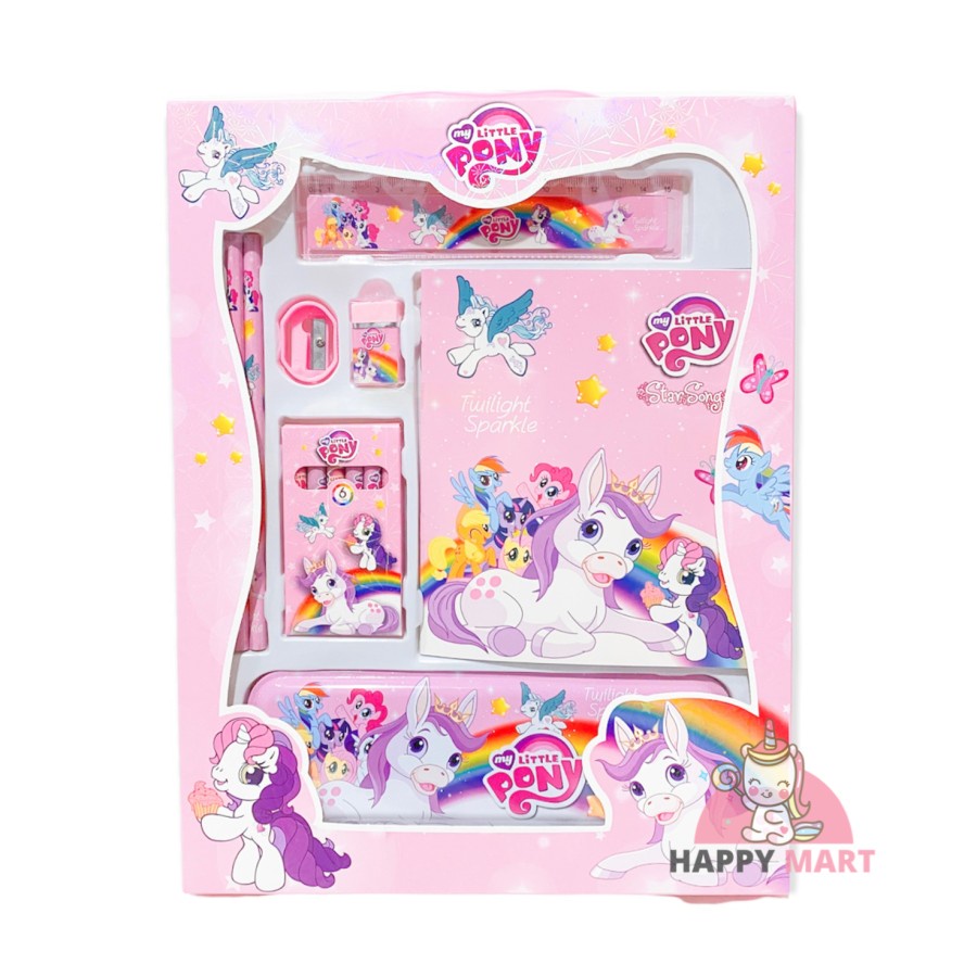 

Kotak pensil little pony set notes + crayon 6 collors