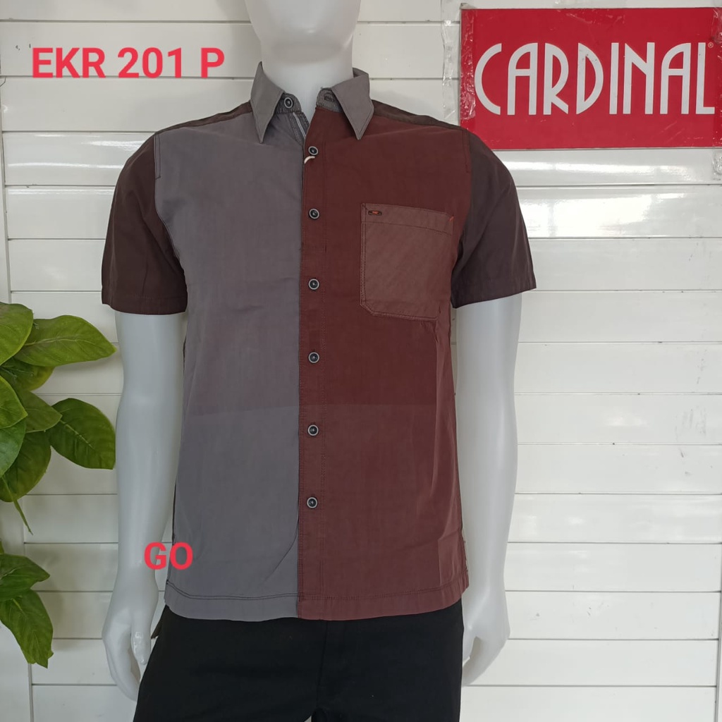 gof S CARDINAL KEMEJA CASUAL Pakaian Atasan Pria Kemeja Reguler Hem Casual Santai Lengan Pendek