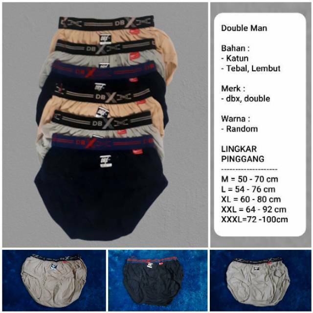 3 Pcs Celana Dalam Mayana Double Man - CD Pria Dewasa - Karet Boxer Mix 3 Warna