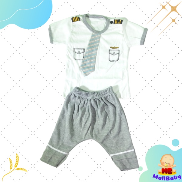 Baju Bayi Laki Laki 6-12 Bulan Setelan Bayi Laki Laki 1 Tahun Pilot