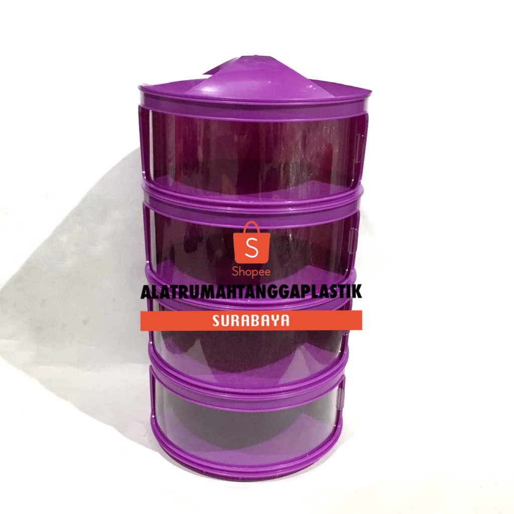 KHUSUS GOJEK/ GRAB Tudung Saji Susun 4 Calista Tahan Panas/ Food Cover Layer/ Rak Penutup Makanan Ti