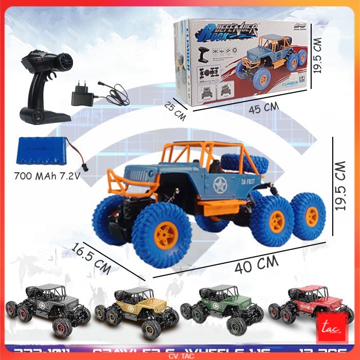 PROMO RDR1011 Mainan Anak Mobil RC Remote Control Crawler Offroad Jeep 6x6 6WD RADAR
