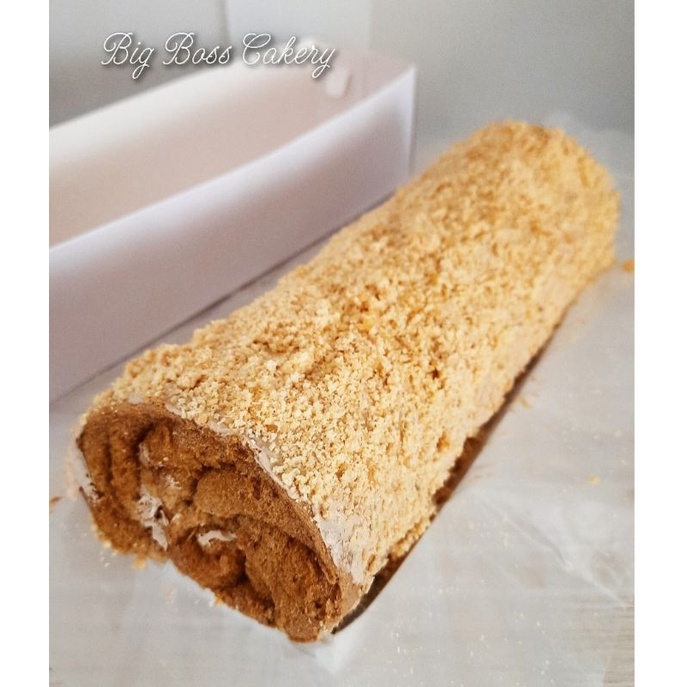 

Big Boss Cakery MOCCA NUT NOUGAT ROLL BOLU GULUNG KACANG MOKA LEZAT