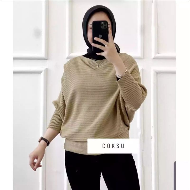 SWEATER | LASPERAL RAJUT BATWING /BLUSE WANITA RAJUT //ATASAN WANITA /BAJU KELELAWAR PREMIUM/BAJU RAJUT PREMIUM