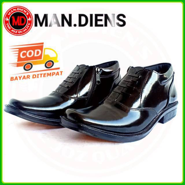 Military.Garage Mandiens R02 - Sepatu PDH Kulit Kilap Sintetis Pantovel Pantofel Kerja Resmi Dinas