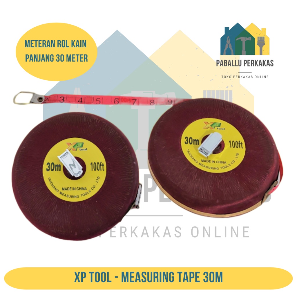 Meteran Rol Kain 30 Meter XP Tool / Meter Rol kain 30 Meter / Meteran Gulung Merk XP TOOL Panjang 30
