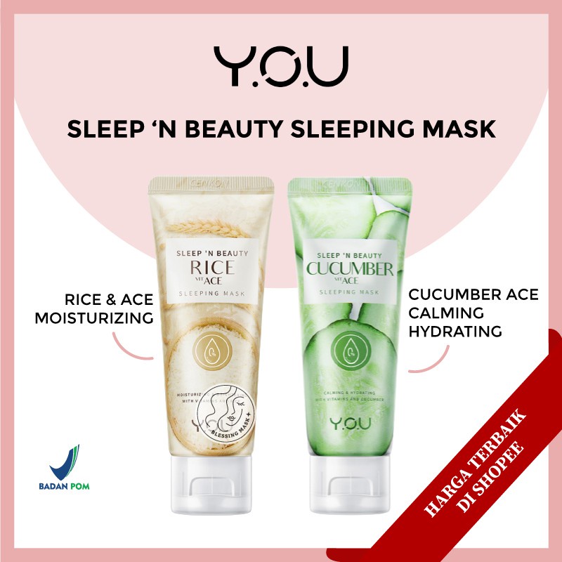 YOU Daily Skin Sleep 'n Beauty ACE Sleeping Mask | Rice & Cucumber | Y.O.U