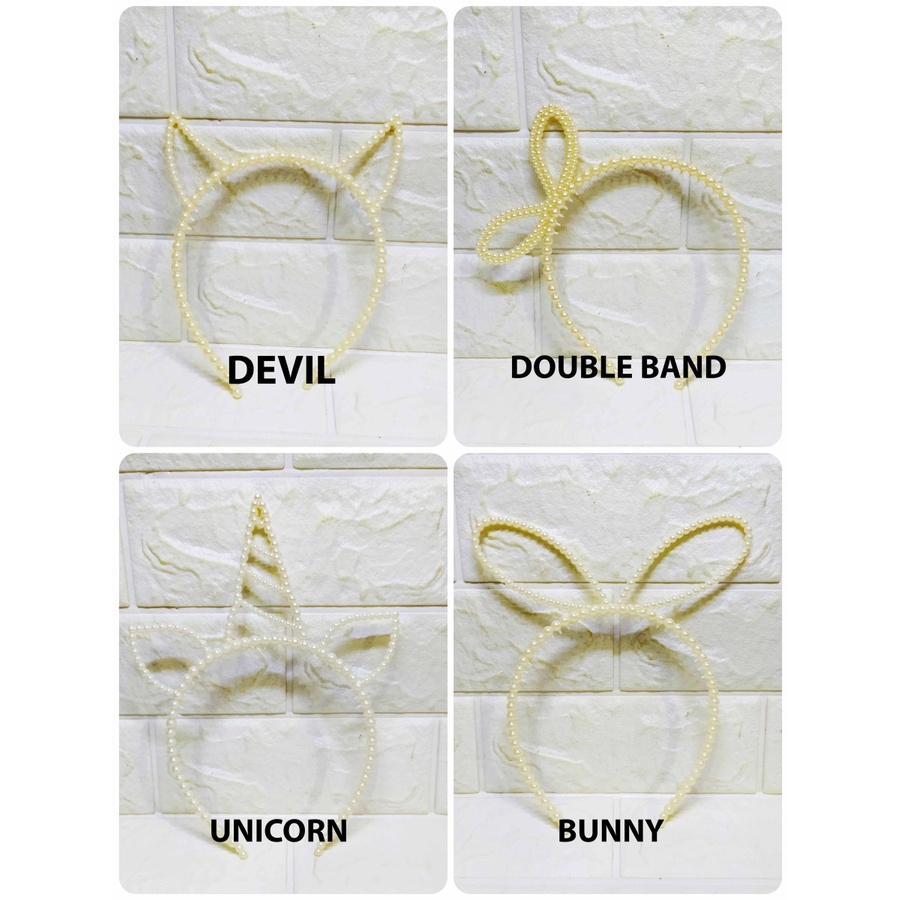 Bando Mutiara Susun Unicorn Tiara Kerajinan Tangan