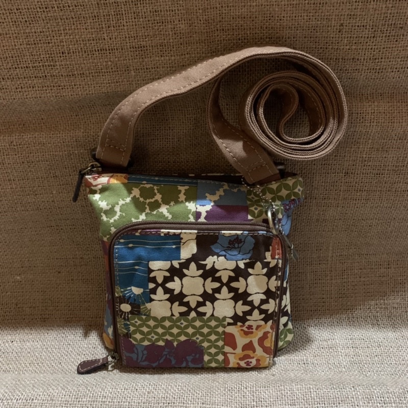 Preloved Tas Fossil Canvas slingBag Original