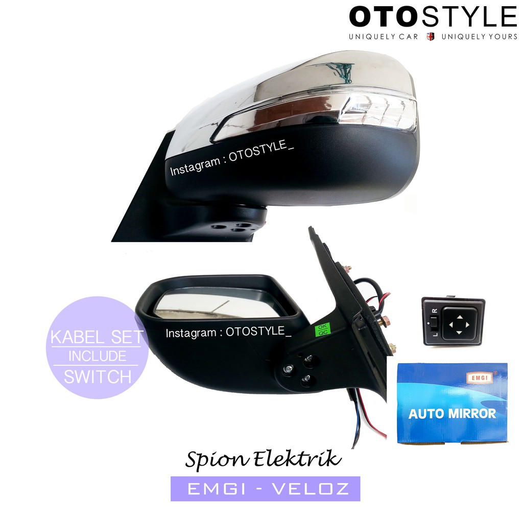 Spion Elektrik / Lipat Toyota Avanza / Xenia VELOZ EMGI (Lampu SLIM) merk EMGI