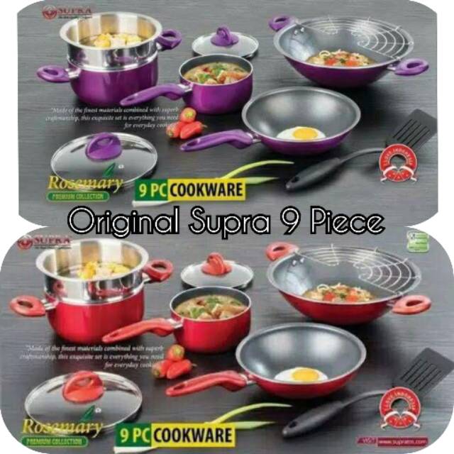 Original Panci Set Supra Premium Cookware Rosemary 9 Pieces