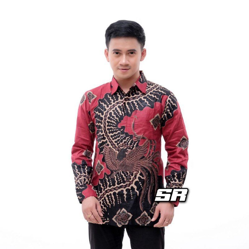 Baju Batik Pria Slimfit Big Size M L XL XXL Atasan Kemeja Batik Lengan Panjang Original