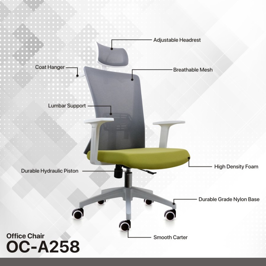 Fantech Kursi OCA258 / OC-A258 Kursi Kerja Kantor Premium Office Chair