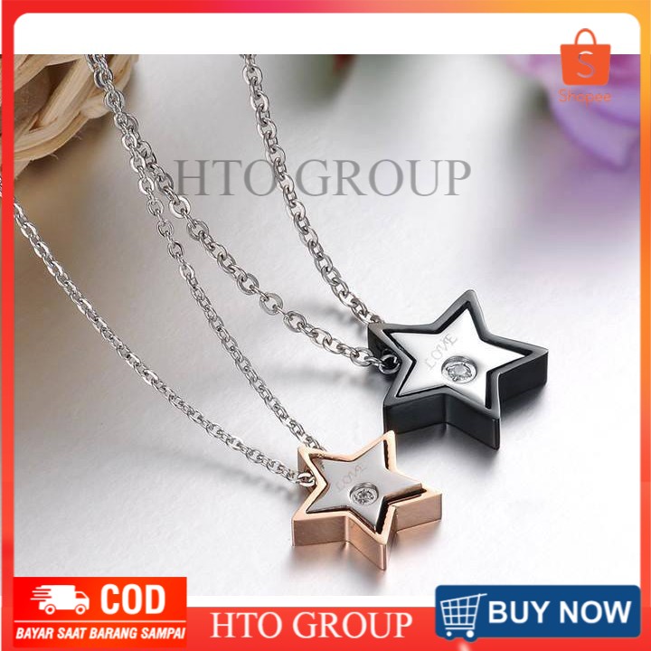 KALUNG COUPLE bintang , kalung couple Titanium , kalung Bintang - kalung Pasangan Titanium STAR