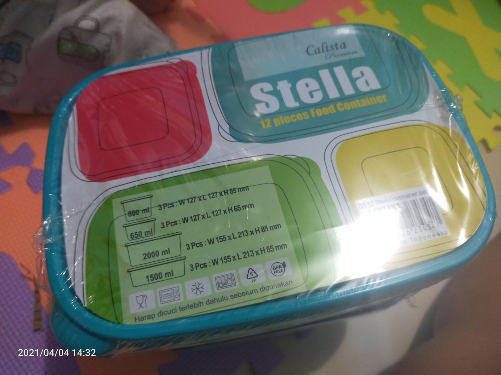 Toples Set Calista Rumoi/ Stella Tempat Penyimpanan/ Seal Ware 12 Pcs