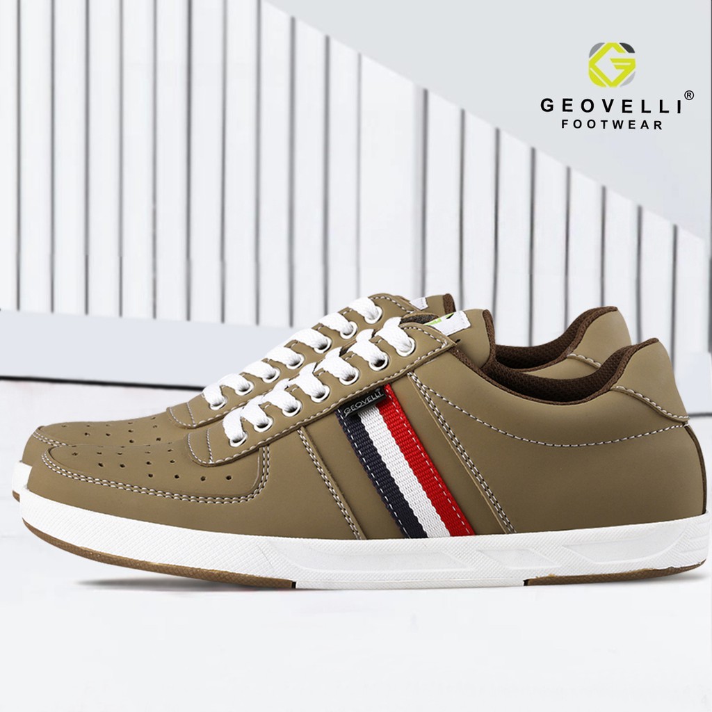 GvlGeovelli 39-43 Warna Mocca - Sepatu Sneakers Casual Sport Sekolah Pria Wanita Geovelli