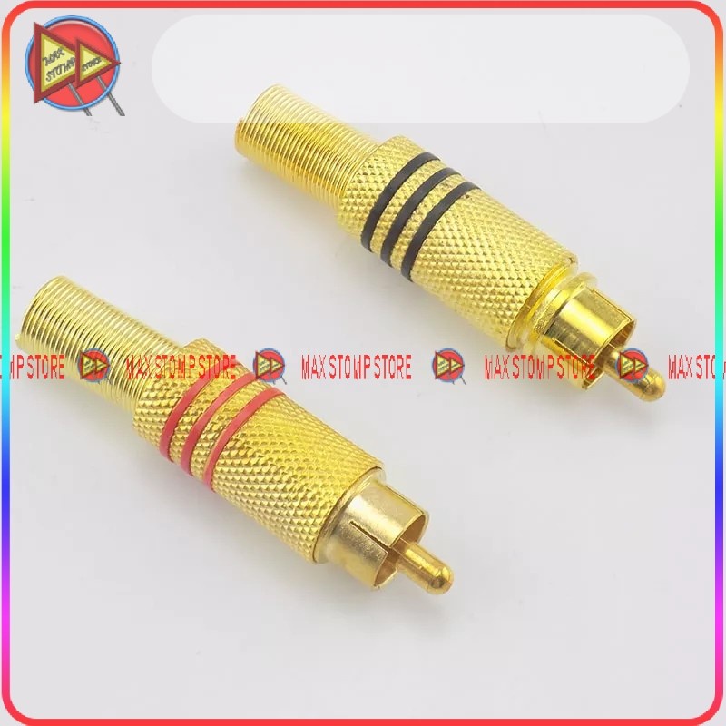 Jack RCA Male Merah Hitam Emas Colokan Audio