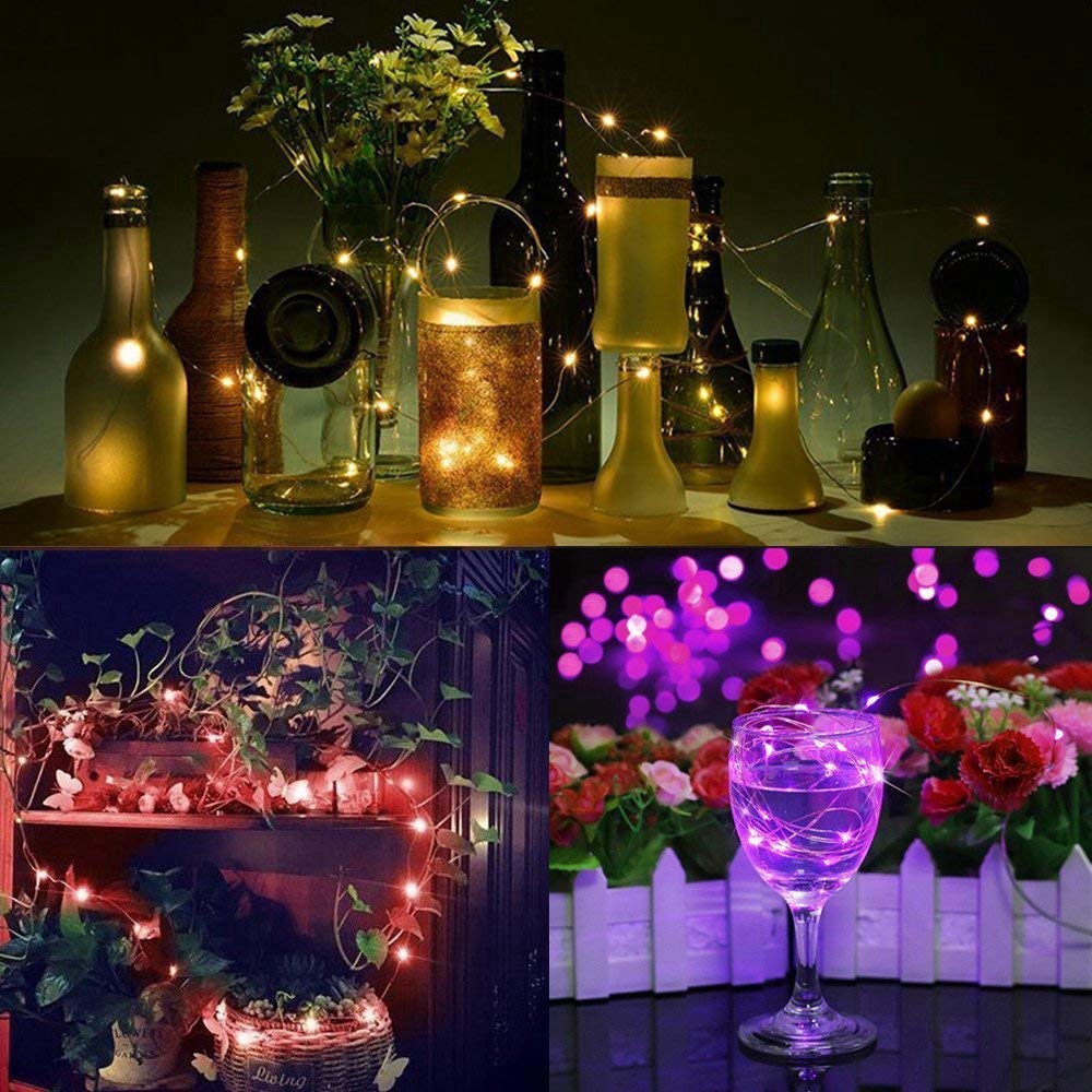 1M 2M 3M 5M LED Fairy Lights / Bertenaga Baterai (CR2032) Kawat Tembaga Starry Fairy Lights / Indoor Outdoor Waterproof String Lights / Dekorasi Lampu Malam Sempurna Untuk Kamar Tidur, Natal, Ramadhan, Tahun Baru, Pesta,  Ulang Tahun, Kamar Anak, Teras