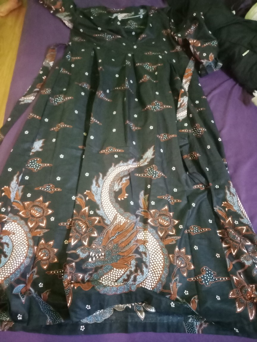 Ms Gamis Batik Sriwedari Maxi Modern Jumbo Bumil/busui Katun Sogan All Size