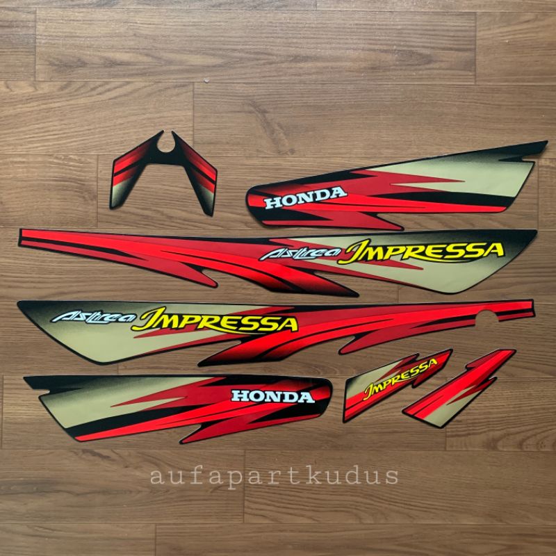 Stripping strip stiker sticker lis Honda Astrea Impressa 1998 1999 striping astrea impressa merah
