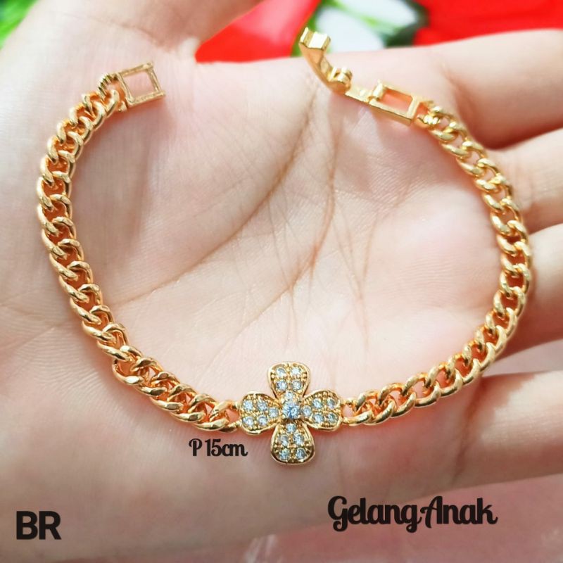 Gelang Anak Rantai Mata Varian motif Perhiasan Anak Gold (COD)