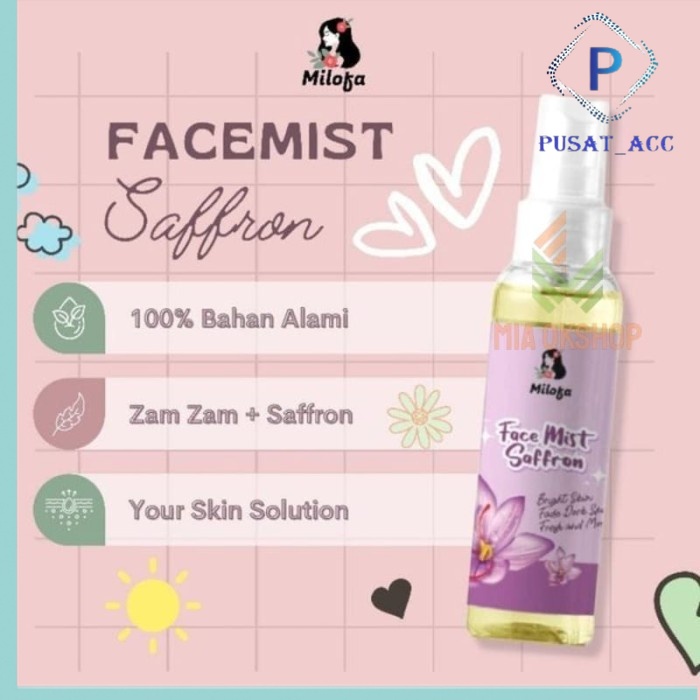 FS100 - Saffron MILOFA Face Mist Spray Untuk All Type Skin BPOM 100ml