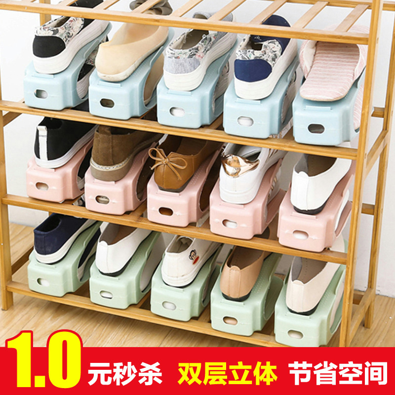 Wardrobe Double Layer Shoe Rack Space Saving Upper And Lower Layer Shoe Holder Plastic Living Room Shoe Cabinet Shoe Storage Rack Shopee Indonesia