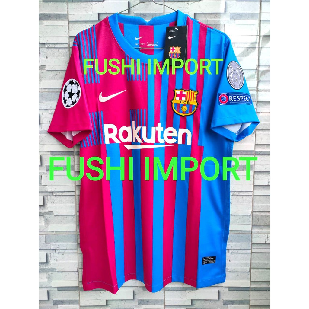 FULL PATCH CHAMPIONS - HQ JERSEY BOLA BARCA HOME 2021-2022 GO HIGH QUALITY