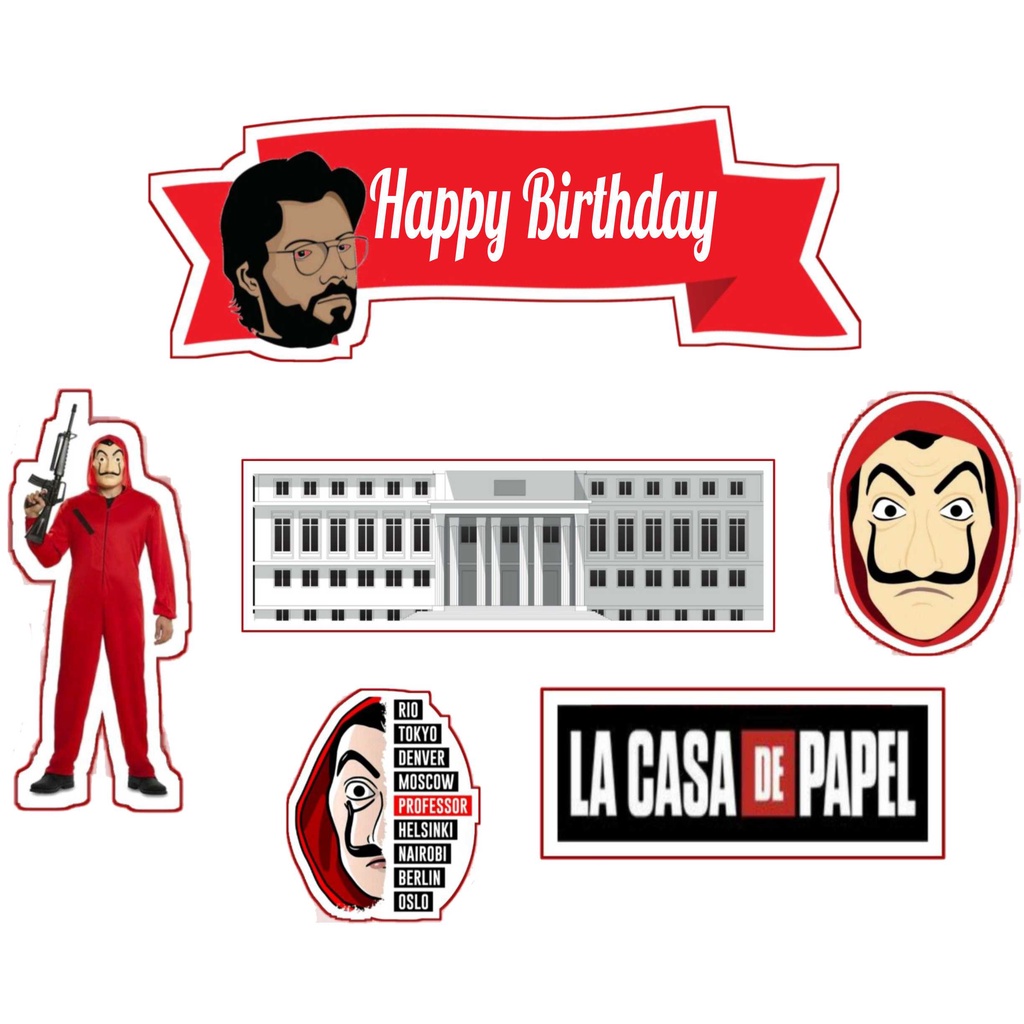

HIASAN KUE CUSTOM TOPPER ULTAH MONEY HEIST TOPPER CAKE ULANG TAHUN CUSTOM