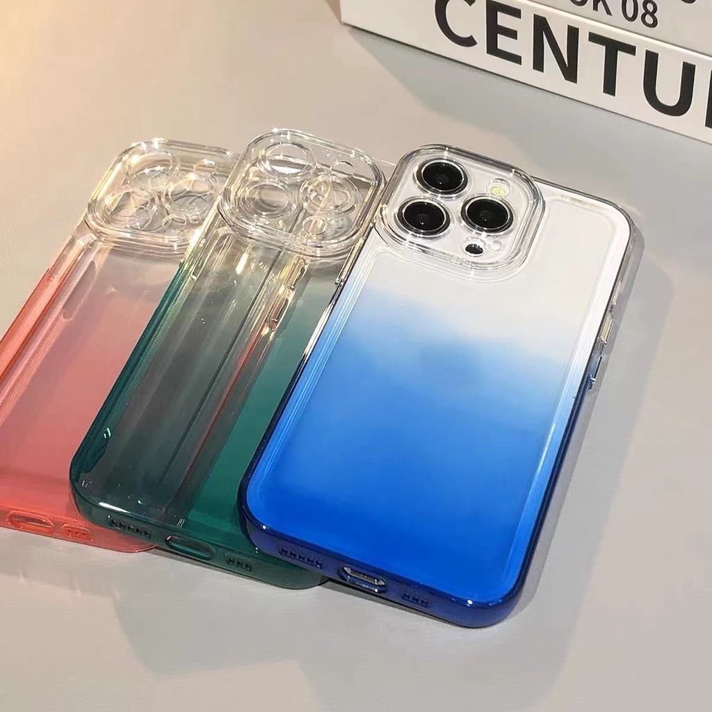 Case Kristal Transparan Warna Gradasi Untuk iphone 11 pro max 12 13 pro max X Xs max XR