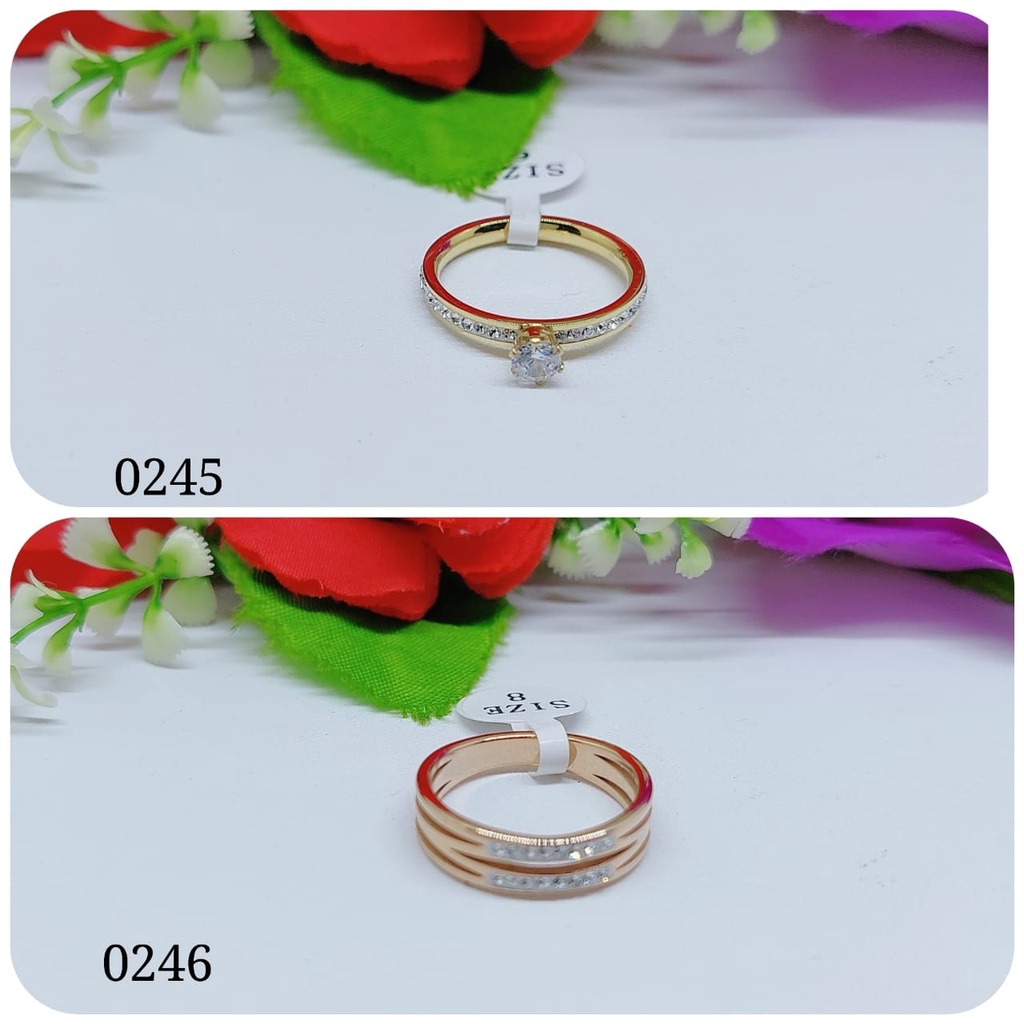 Cincin titanium permata fashion jewellery 0245,0246