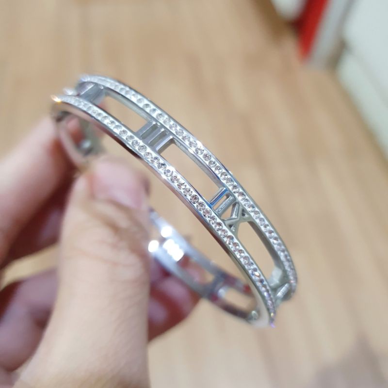 Gelang Titanium Asli Premium quality Stainless Steel Anti karat Bracelet Branded Band TG15