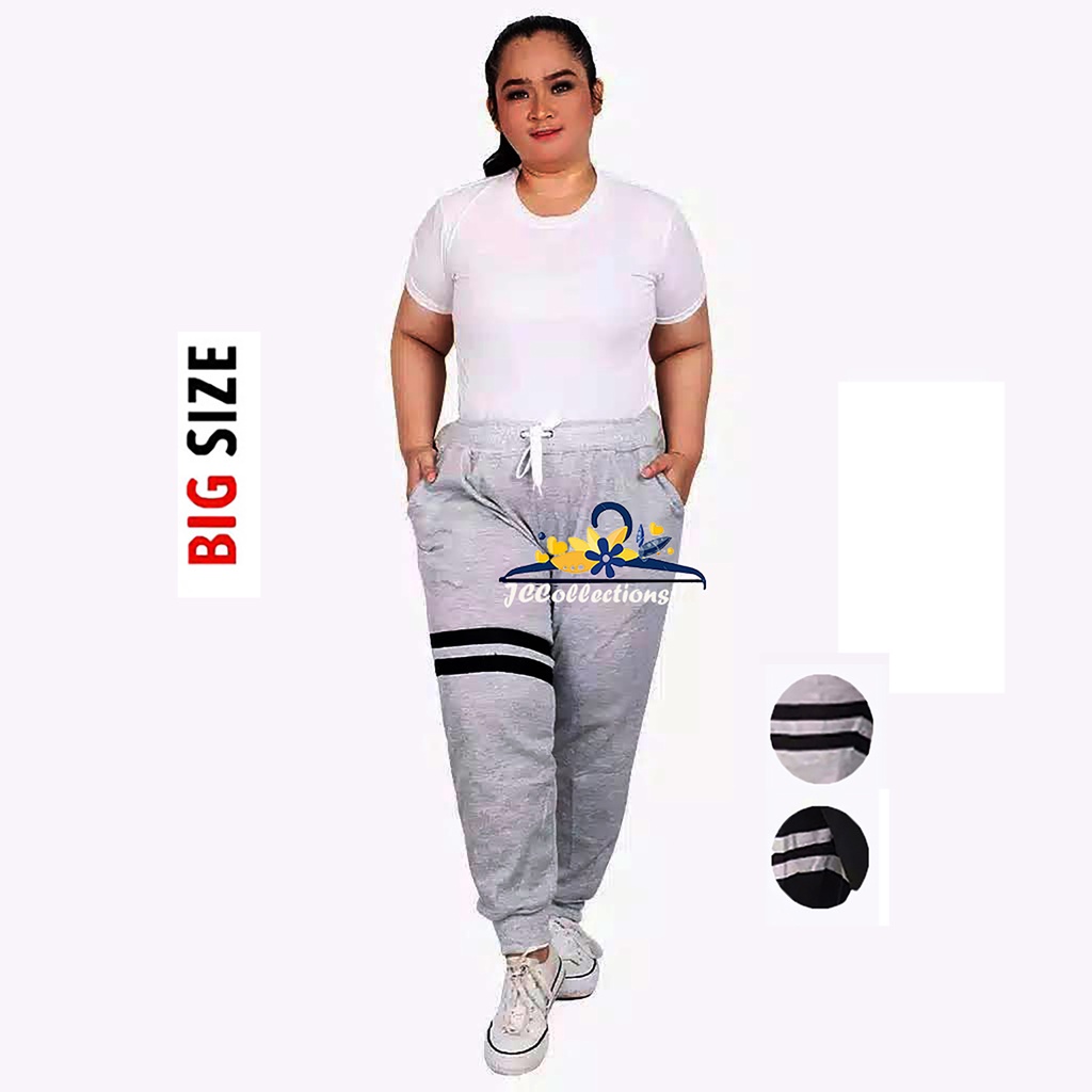 Celana Wanita Jumbo 3XL Variasi List / Jogger Pants Wanita 3XL Size Besar Variasi Karryn - JCCollections