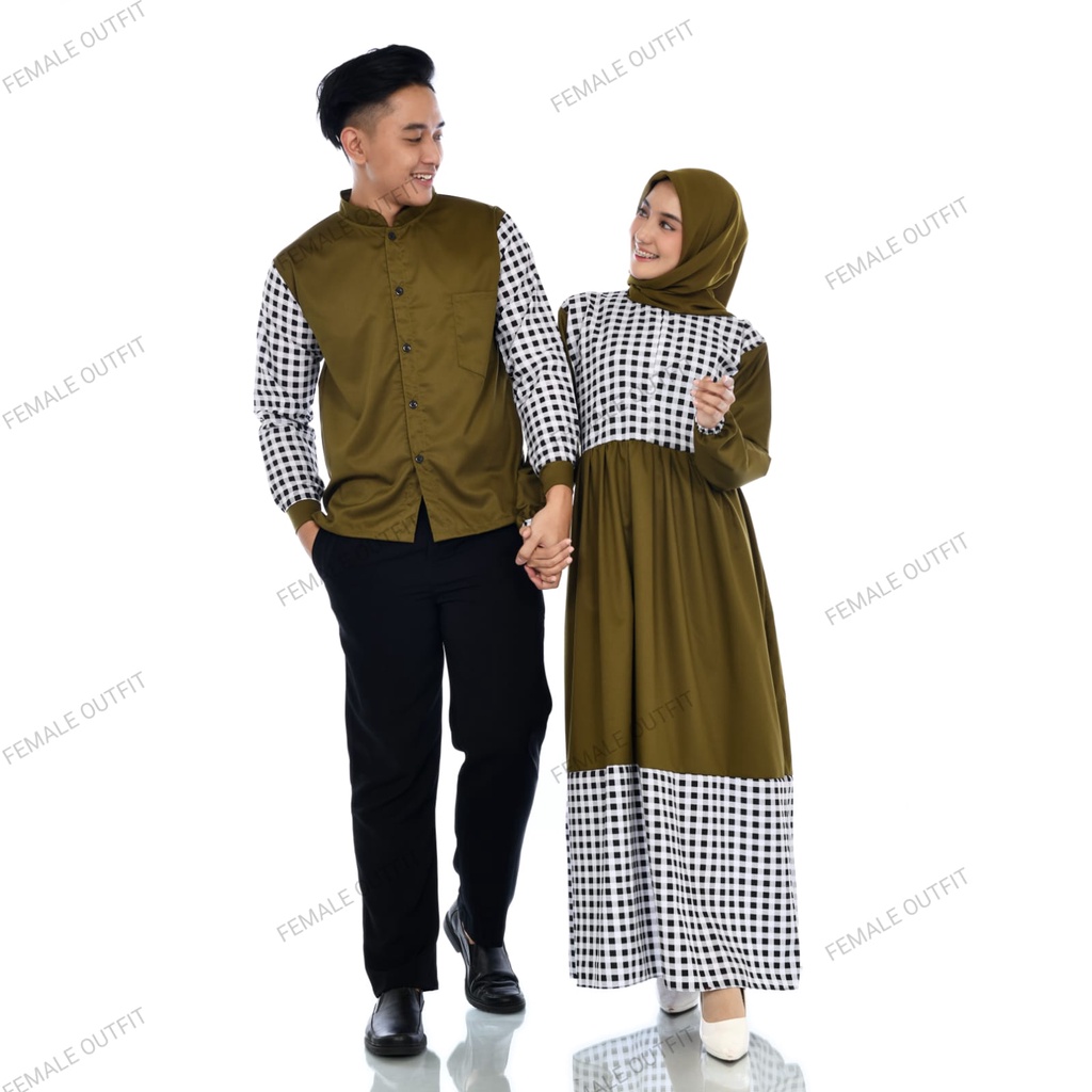 baju couple pasangan - baju couple kombinasi kotak - baju ayah bunda